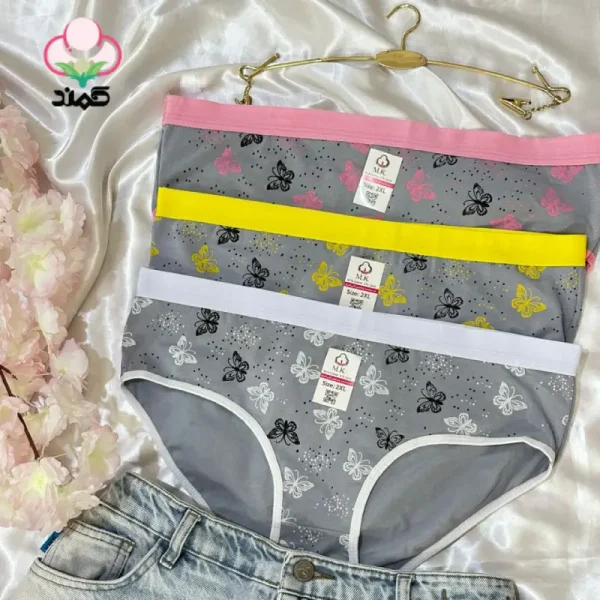 شورت جینی طرح پروانه نخ پنبه ای | شورت کمند