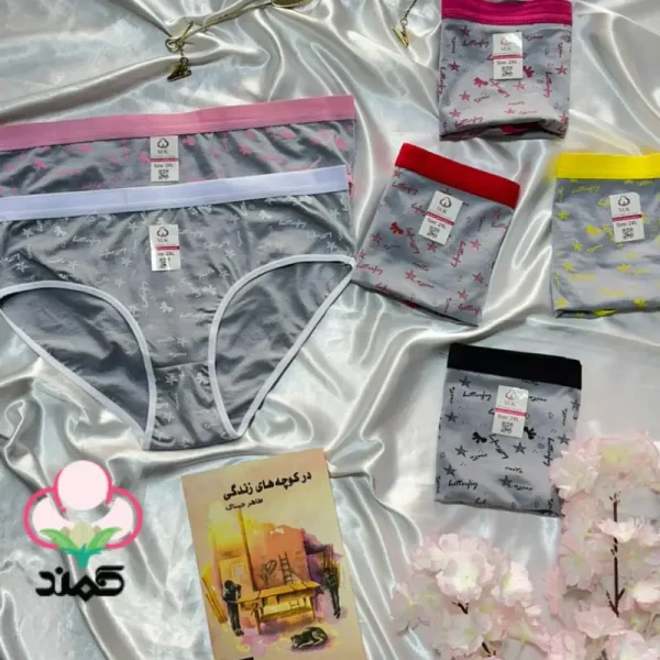 خرید شورت جینی زنانه نخی طرح تاج - شورت کمند